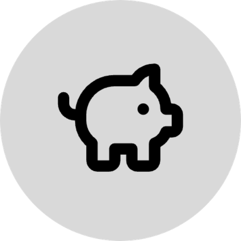 Icône tirelire représentant l'épargne et les avantages