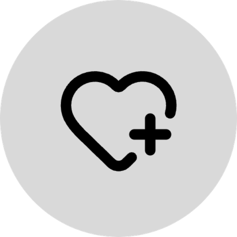 Icône cœur avec symbole plus pour avantages santé